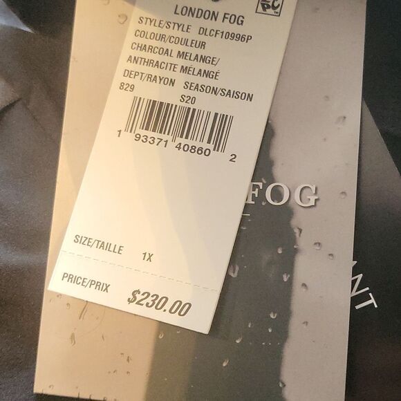 London Fog spring rain coat 1X. Brand New - Picture 11 of 11